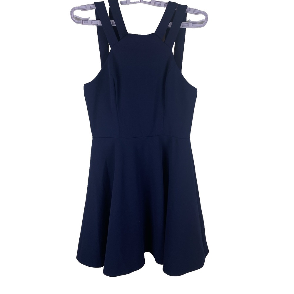 Navy Blue Dress B Darlin Halter Top Strappy Dress Size Junior's 11/12